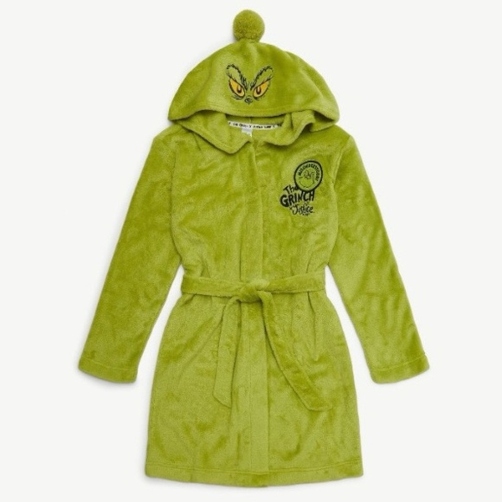 NWT. Dr. Seuss Grinch Green Kids Robe